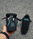 Tênis lokal tag - todo preto verde agua