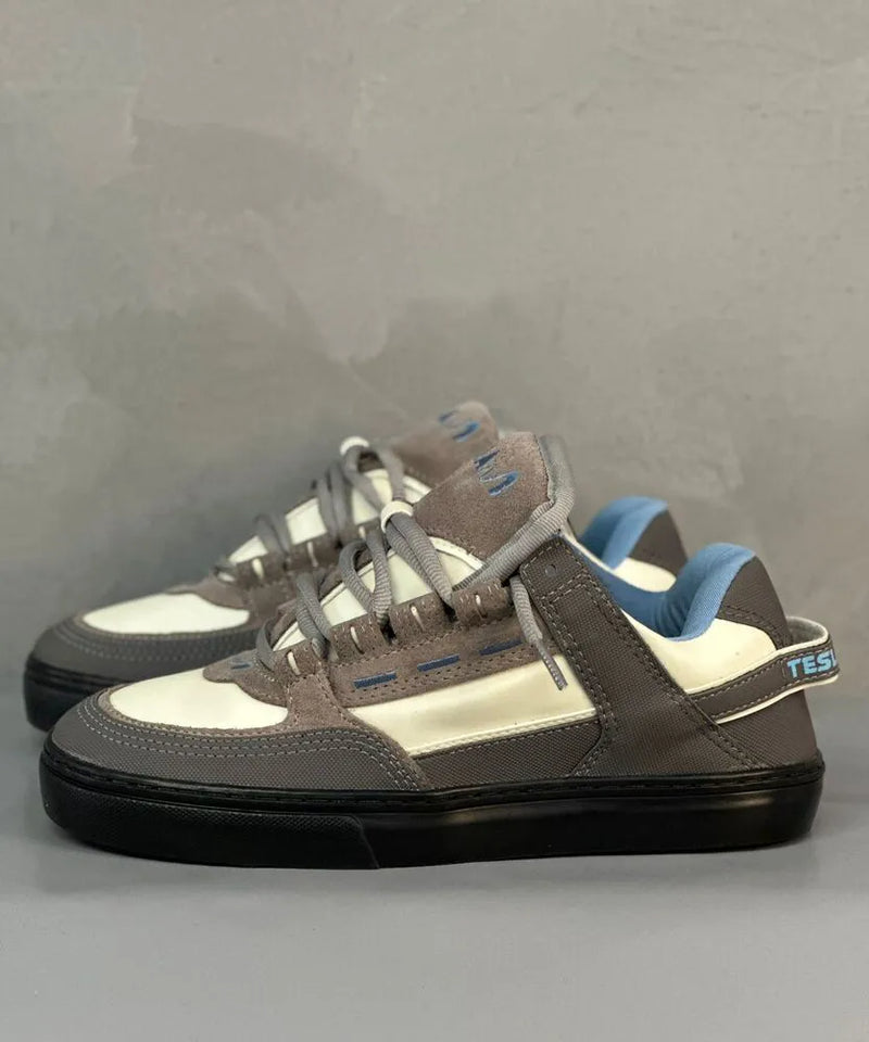 Tênis tesla coil grey blue UV gancho cadarço purple ( efeito por tempo limitado )